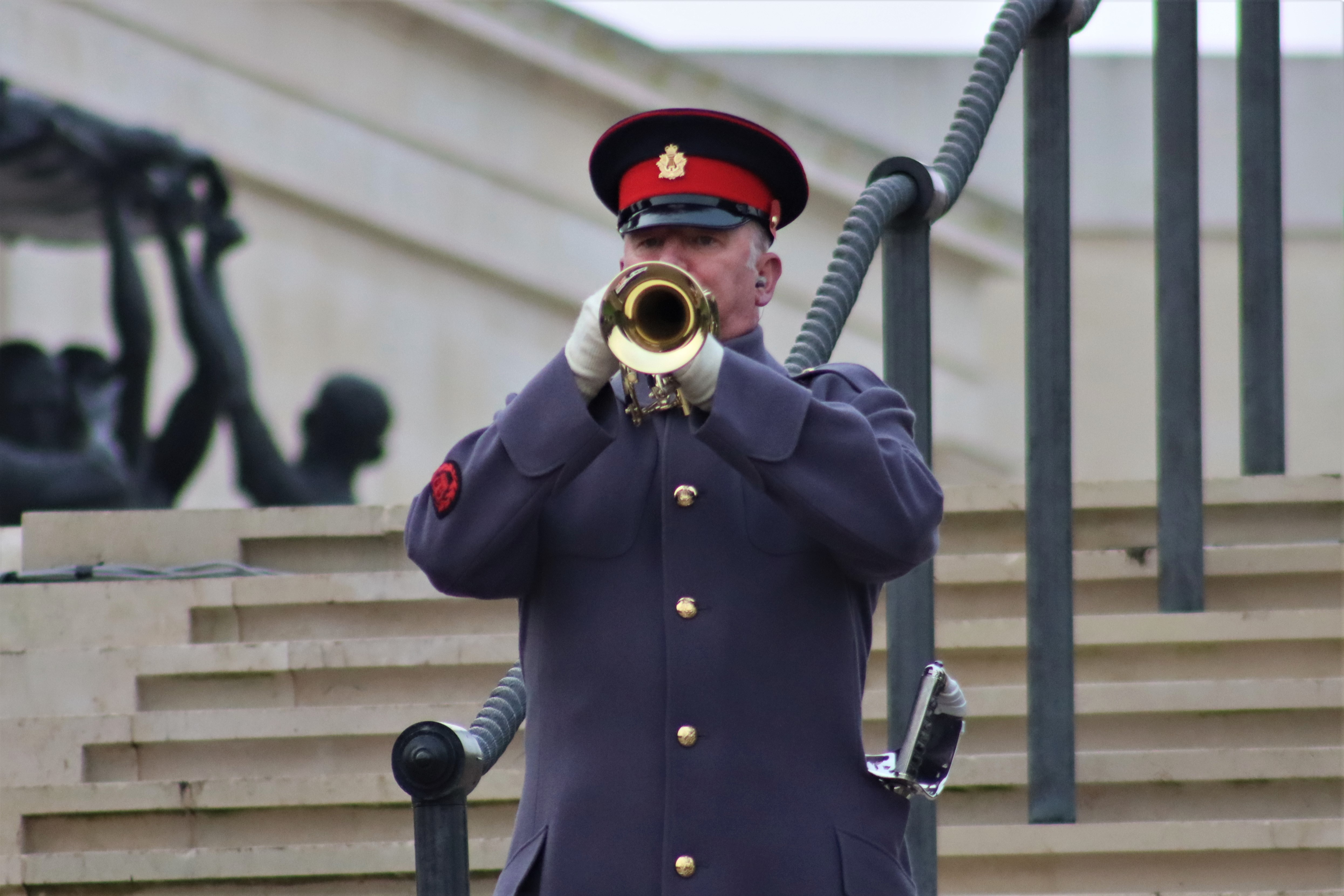A bugler sounds the two minute Silence