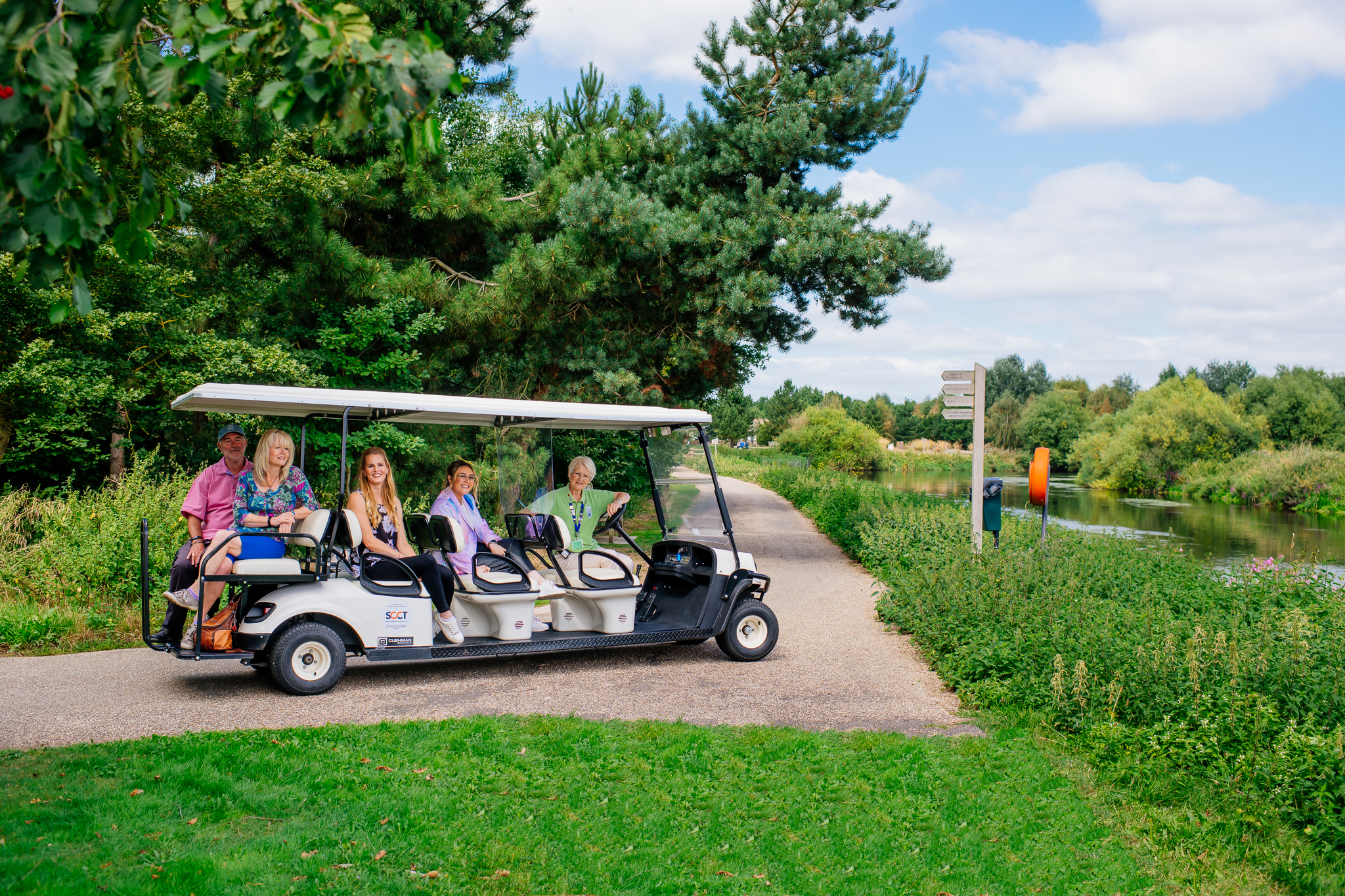Group on a buggy tour by the River Tame