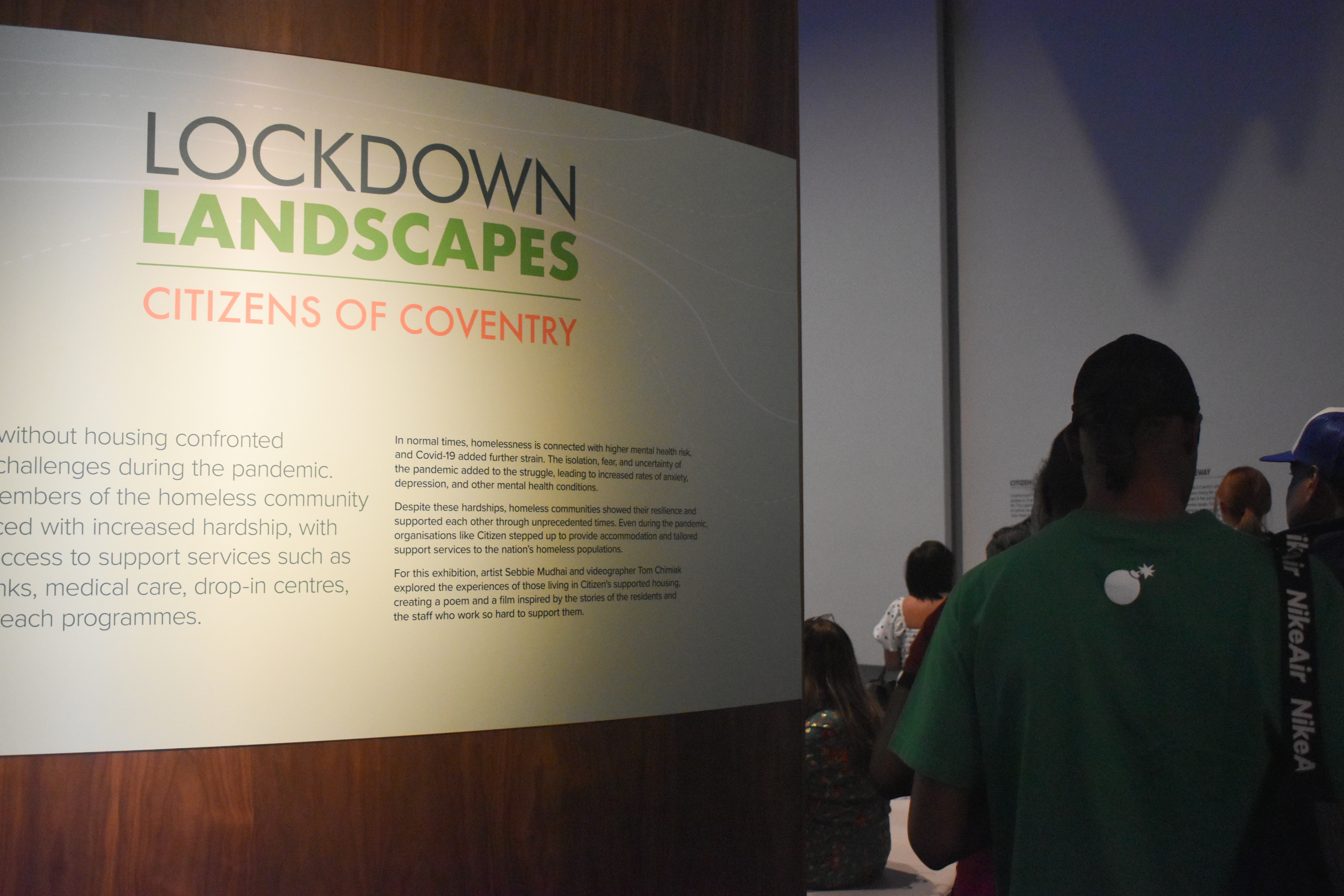 The Citizens of Coventry exhibition on display in the Arboretum's Drum projection gallery