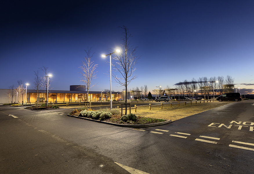 Arboretum Car Park at night