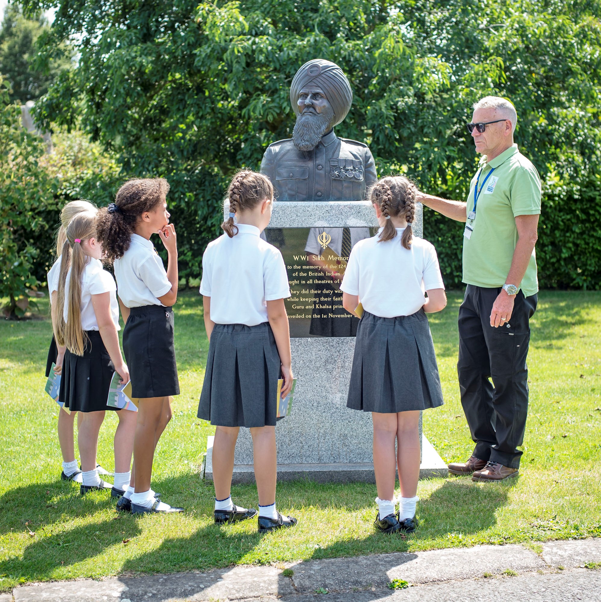 School children on a guided tour