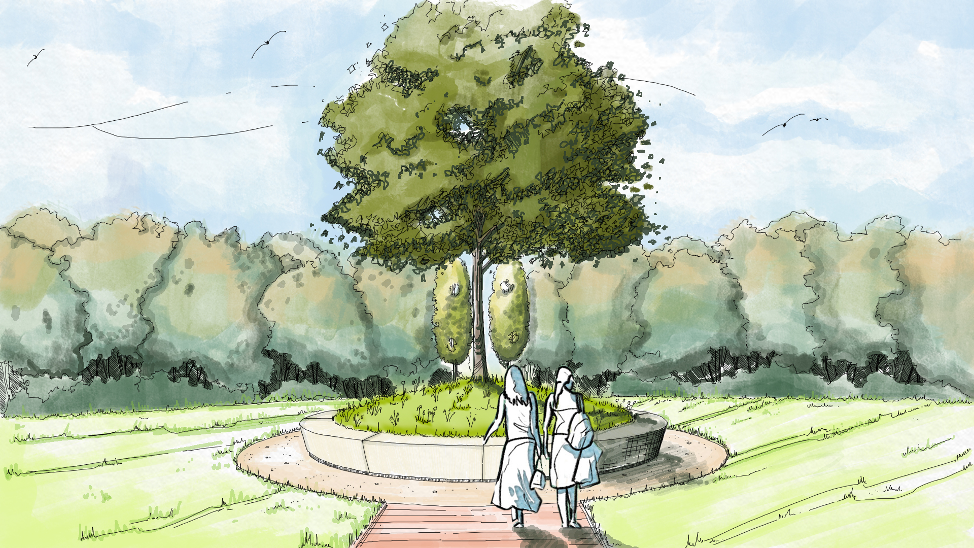Sketch of the Trees of Life at the Arboretum