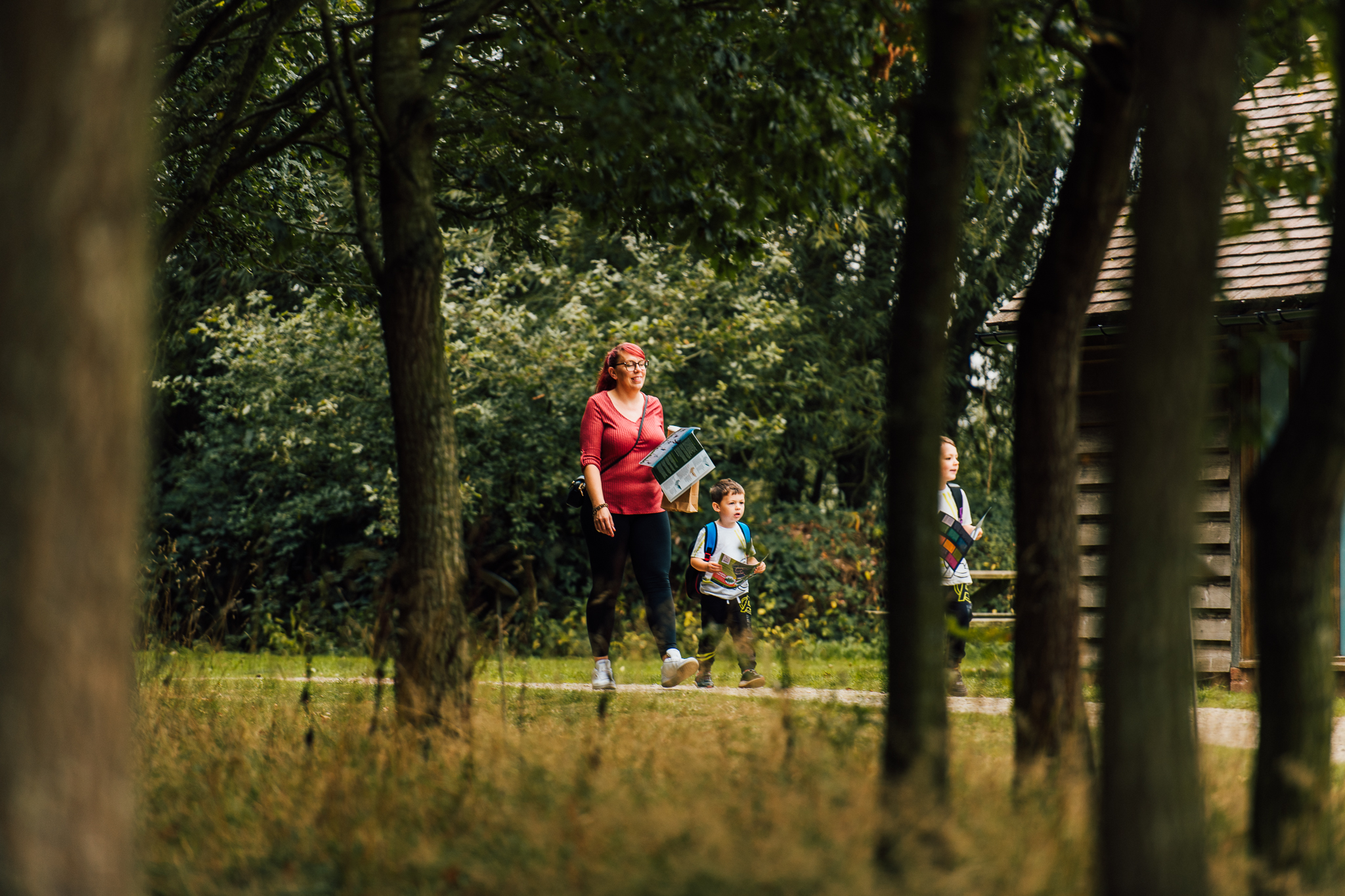 Family taking part in an outdoor trail
