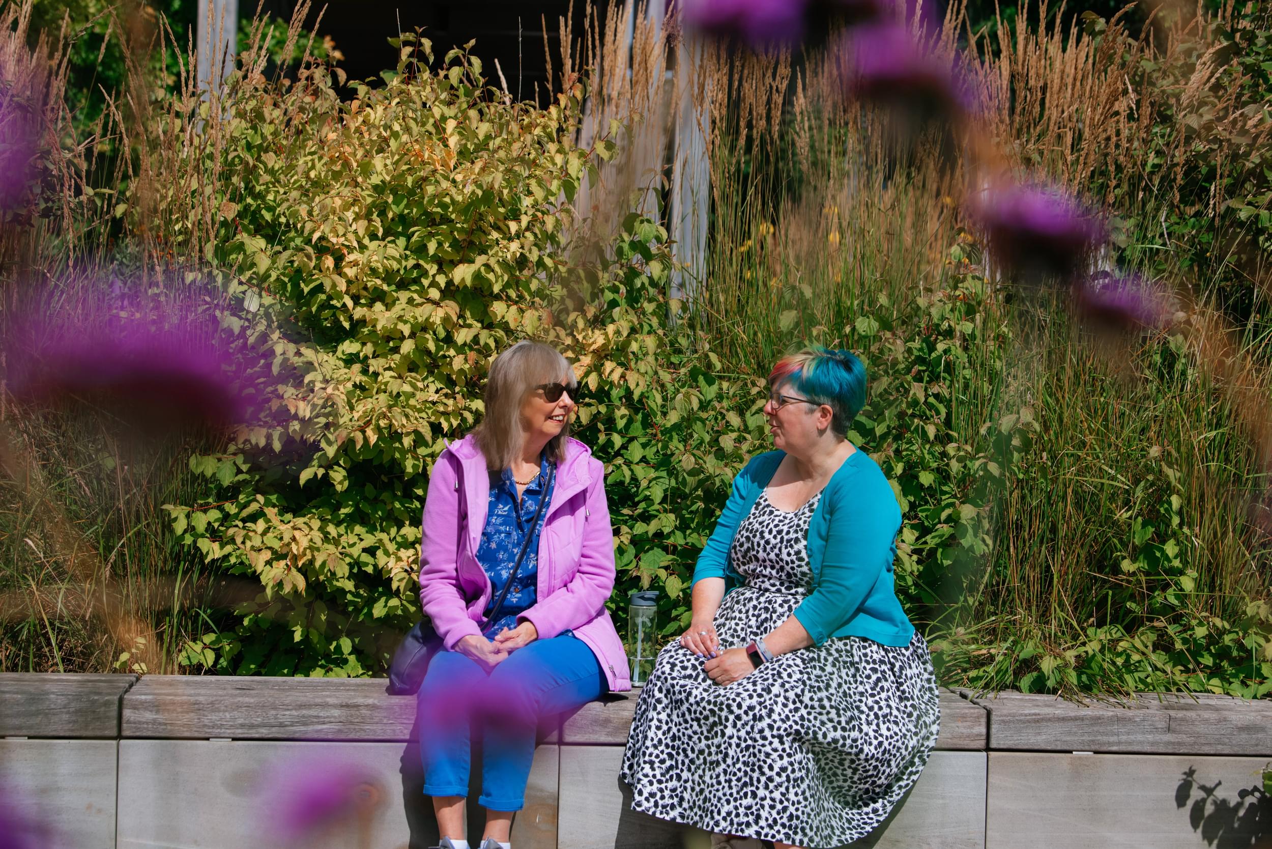 Visitors sitting in Boyes Garden